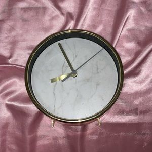Gold and Marble Accent Clock
